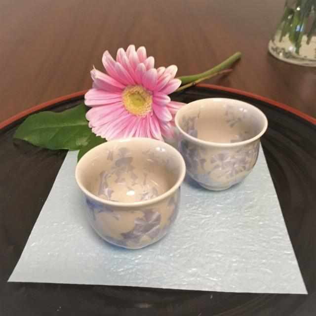 FLOWER CRYSTAL (GINFUJI) TOKKURI (3 PIECE SET), Sake Bottle Set, Kyo Ware, Kiyomizu Ware