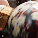 WIRED 3 BALL-SHAPED RED TRANSPARENT PEONY, Vase, Owari Cloisonne