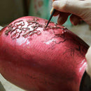 SWALLOWTAIL BUTTERFLY RED SEE-THROUGH, Obidome, Sash Clip, Owari Cloisonne