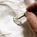 PENDANT ROSE BLUE, Necklace, Owari Cloisonne