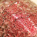 WIRED 3 BALL-SHAPED RED TRANSPARENT PEONY, Vase, Owari Cloisonne