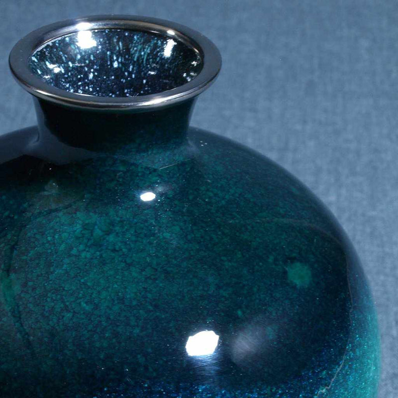 WIRELESS CLOISONNE UNIVERSE 4.5 BALL-SHAPED WATER (GREEN) SINGLE-WHEELED, Vase, Owari Cloisonne
