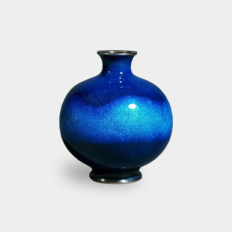WIRELESS CLOISONNE UNIVERSE 4.5 TAMAGATA SORA (NAVY BLUE) SINGLE-WHEEL INSERTION, Vase, Owari Cloisonne