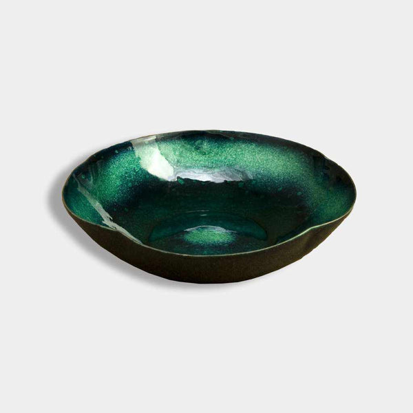 WIRELESS CLOISONNE SPACE CONFECTIONERY WATER (GREEN), Small Dish, Owari Cloisonne
