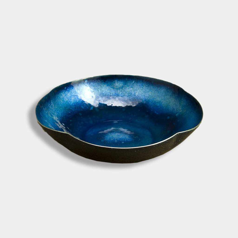 WIRELESS CLOISONNE SPACE CONFECTIONERY SORA (NAVY BLUE), Small Dish, Owari Cloisonne