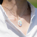 PENDANT BUTTERFLY WHITE, Necklace, Owari Cloisonne