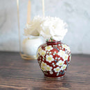 WIRED 3 BALL-SHAPED RED TRANSPARENT PLUM, Vase, Owari Cloisonne