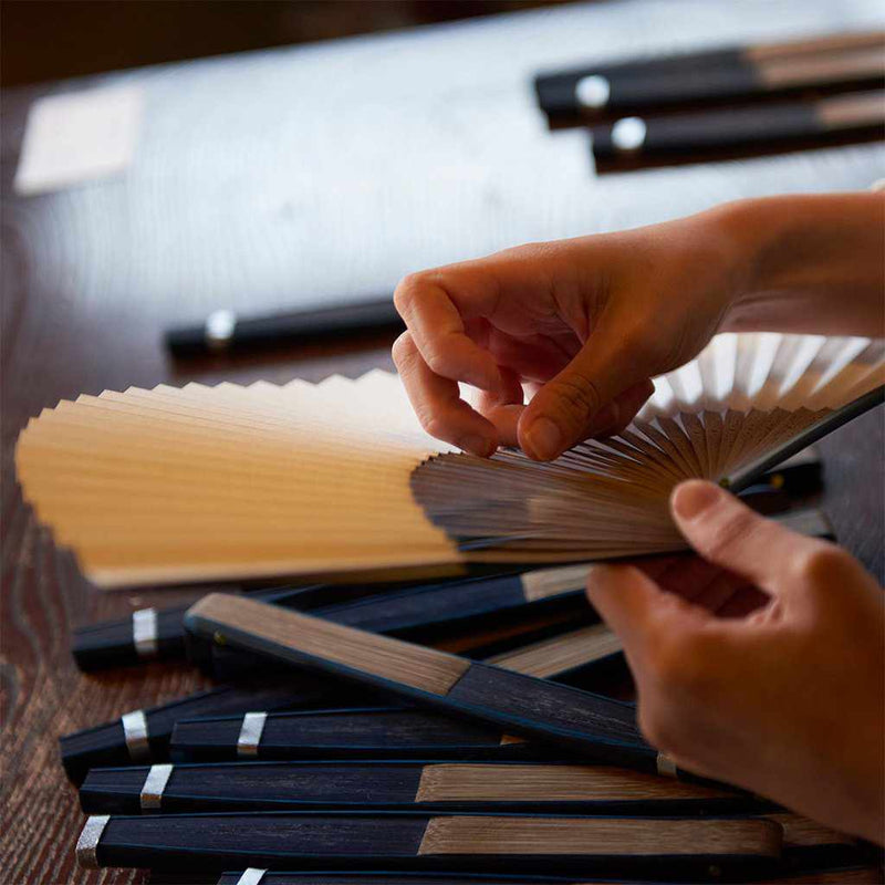 MEN'S PAPER FAN KAKISHIBU DYED REDDISH BROWN [HAND FAN]