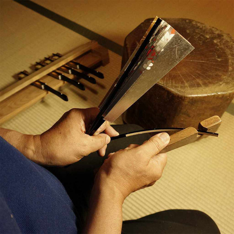 MEN'S PAPER FAN KAKISHIBU DYED REDDISH BROWN [HAND FAN]