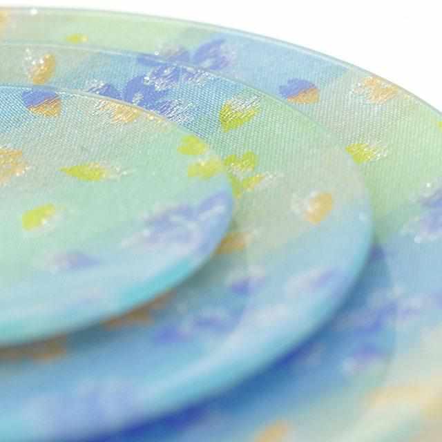 PLATE (SAKURA) BLUE L, Large Plate, Platter, Nishijin Textile