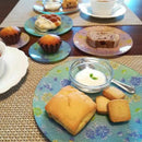 PLATE (CHERRY BLOSSOM) BLUE 5 PIECE SET, Large Plate, Platter, Nishijin Textile