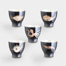 TIN LACQUER WAJIMA FINISH GUINOMI SEAFOOD MAP (FIVE CUSTOMERS SET) BLACK, Sake Cup, Osaka Naniwa Suzuki