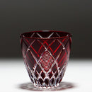 GUINOMI KIKU YARAI (RED), Sake Glass, rinzen Kiriko