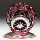 GUINOMI KIKU SHIPPO (RED), Sake Glass, rinzen Kiriko