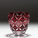 GUINOMI KIKU SHIPPO (RED), Sake Glass, rinzen Kiriko
