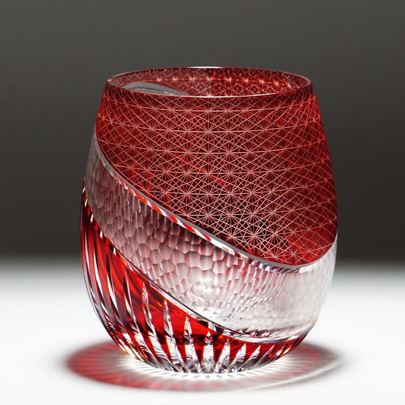 HAKUJA (RED), Glass, rinzen Kiriko
