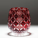 凛然 ienomiグラス 菊七宝 -kiku shippo- (赤)【切子】