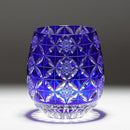 KIKU SHIPPO (BLUE), Glass, rinzen Kiriko