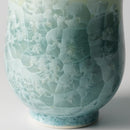 陶葊 花結晶 (緑 茶) 湯呑み (2点セット)【京焼-清水焼】