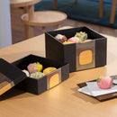 ANTIQUE FOIL Three Tiers (BLACK) JUBAKO BENTO BOX | Kanazawa Gold Leaf | HAKUICHI