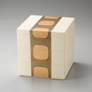 ANTIQUE FOIL Three Tiers (WHITE) JUBAKO BENTO BOX | Kanazawa Gold Leaf | HAKUICHI