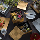 ICHIMATSU/Checkerboard Pattern Three Tiers JUBAKO BENTO BOX | Kanazawa Gold Leaf | HAKUICHI