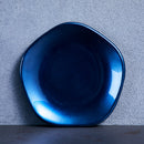 KAGA SHIKISAI Plum-Shaped Plate Deep Blue | Kanazawa Gold Leaf | HAKUICHI