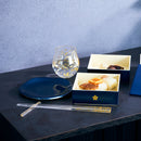 KAGA SHIKISAI Plum-Shaped Plate Deep Blue | Kanazawa Gold Leaf | HAKUICHI