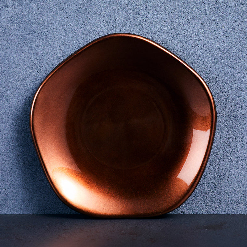 KAGA SHIKISAI Plum-Shaped Plate Sepia | Kanazawa Gold Leaf | HAKUICHI