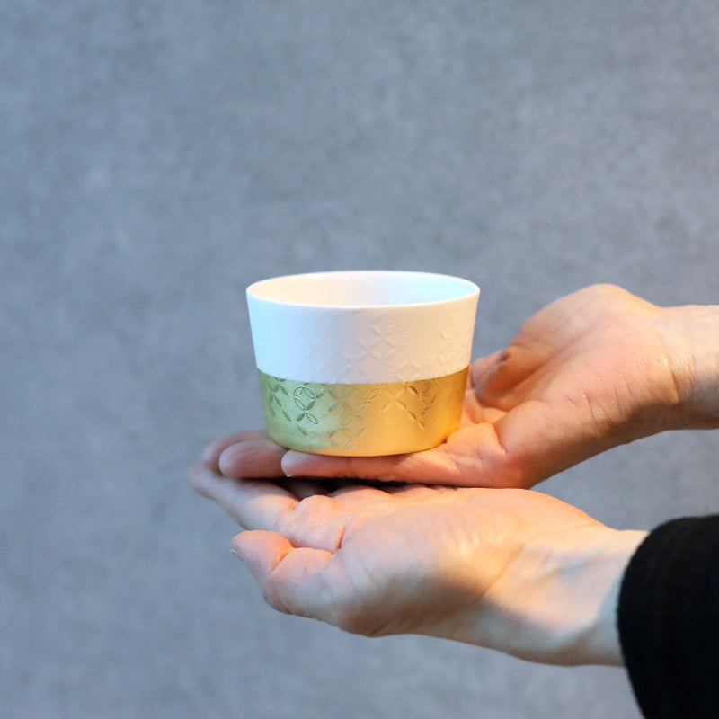 [Small Bowl] Fine Pattern SHIPPO Foil Ceramic Bowl | Kanazawa Gold Leaf | HAKUICHI