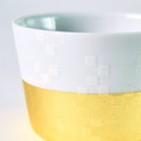 [Small Bowl] Fine Pattern CHECKERED Ceramic Bowl | Kanazawa Gold Leaf | HAKUICHI
