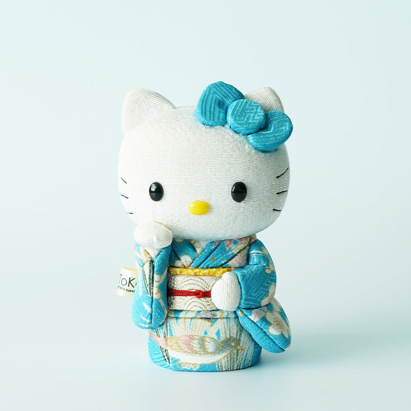 HELLO KITTY (BLUE), Beckoning Lucky Cat, Edo Art Dolls