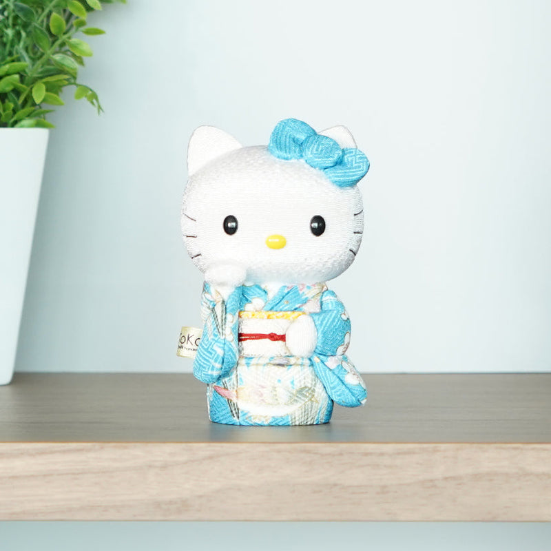 HELLO KITTY (BLUE), Beckoning Lucky Cat, Edo Art Dolls