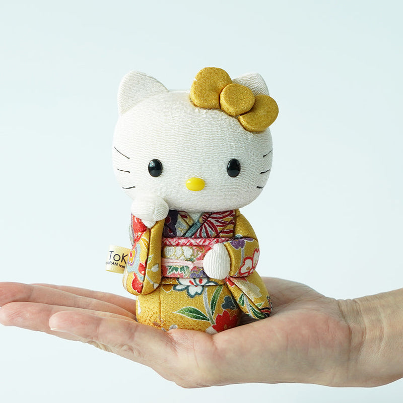 HELLO KITTY (YELLOW), Beckoning Lucky Cat, Edo Art Dolls