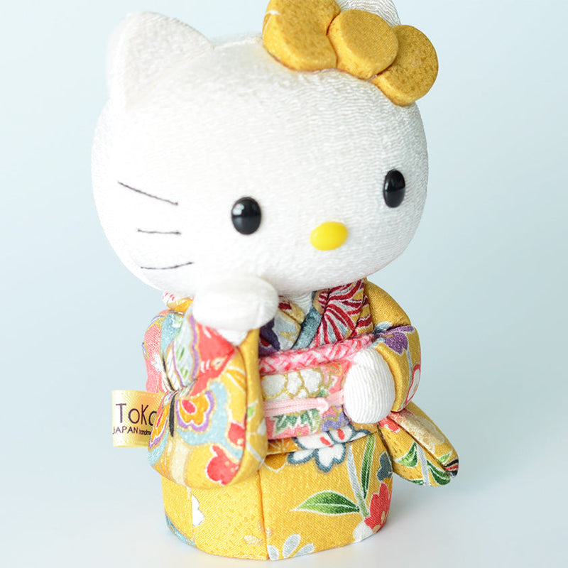 HELLO KITTY (YELLOW), Beckoning Lucky Cat, Edo Art Dolls