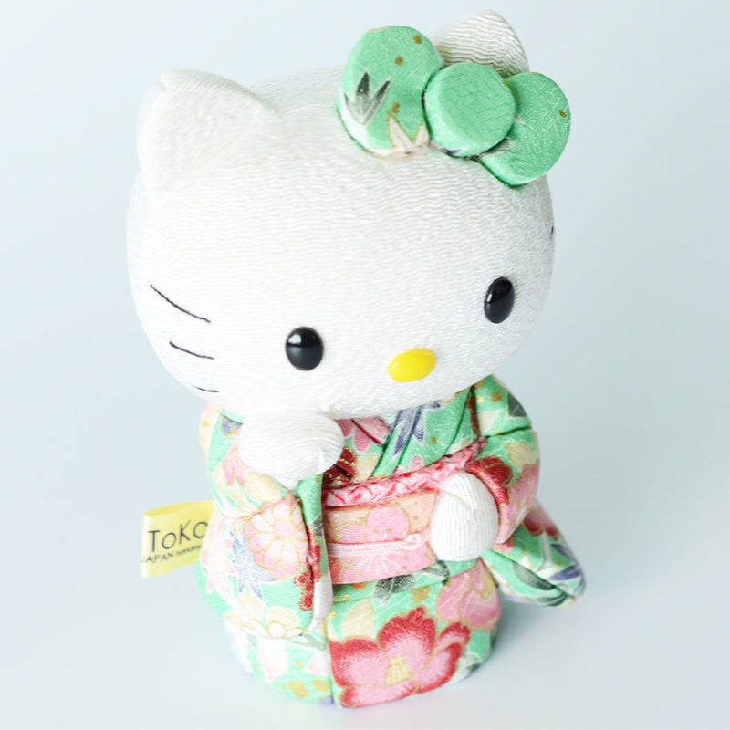 HELLO KITTY (GREEN), Beckoning Lucky Cat, Edo Art Dolls