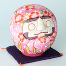 EDO DARUMA CHIRIMEN PINK (S), Edo Art Dolls