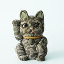 MANEKI NEKO CAMOUFLAGE (GREEN), Beckoning Lucky Cat, Edo Art Dolls