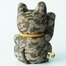MANEKI NEKO CAMOUFLAGE (GREEN), Beckoning Lucky Cat, Edo Art Dolls