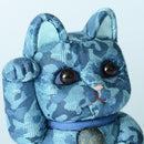 MANEKI NEKO CAMOUFLAGE (BLUE), Beckoning Lucky Cat, Edo Art Dolls