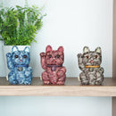 MANEKI NEKO CAMOUFLAGE (RED), Beckoning Lucky Cat, Edo Art Dolls