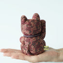 MANEKI NEKO CAMOUFLAGE (RED), Beckoning Lucky Cat, Edo Art Dolls