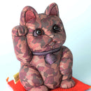 MANEKI NEKO CAMOUFLAGE (RED), Beckoning Lucky Cat, Edo Art Dolls