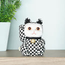 MANEKI NEKO CHECKERED PATTERN BLACK (L), Beckoning Lucky Cat, Edo Art Dolls