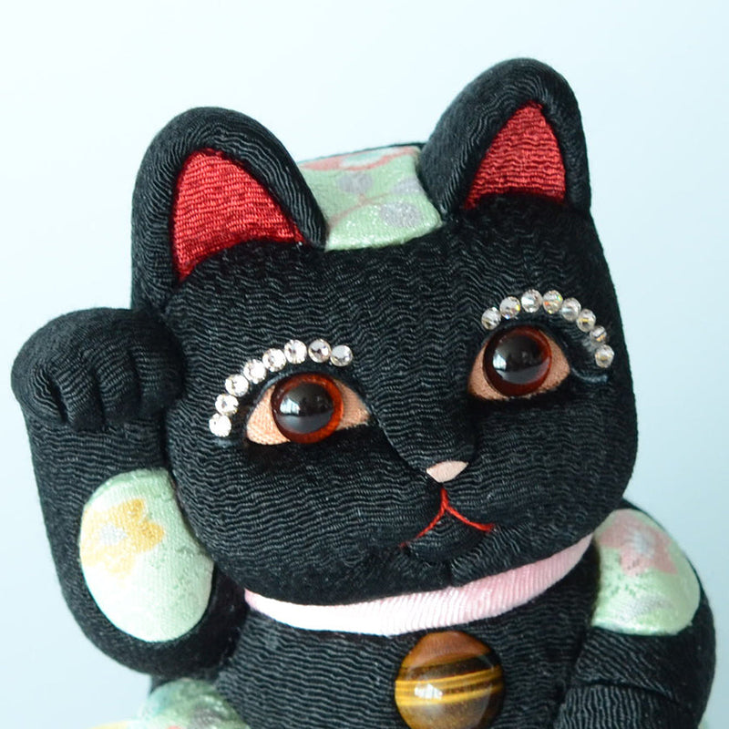 MANEKI NEKO FENG SHUI DX BLACK (M), Beckoning Lucky Cat, Edo Art Dolls