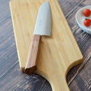 COBALT STAINLESS INTERRUPT 69 LAYER DAMASCUS SANTOKU KNIFE 180MM OAK OCTAGONAL PATTERN -KAKISHIBU FINISH-, Sakai Knives