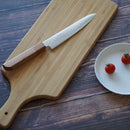 COBALT STAINLESS INTERRUPT 69 LAYER DAMASCUS PETTY KNIFE 150MM OAK OCTAGONAL PATTERN -KAKISHIBU FINISH-, Sakai Knives