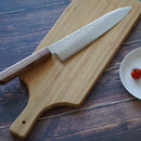 コバルトステンレス割込 69層ダマスカス 牛刀210ｍｍ 樫八角柄-柿渋仕上-【堺刃物】