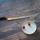 GOH UMANOSUKE YOSHIHIRO SHIRAJI STEEL WATER-GRILLED HONYAKI TIP MARU OCTOPUS KNIFE 330MM MIRROR SURFACE WAVE FLOATING, Sakai Knives