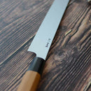 GOH UMANOSUKE YOSHIHIRO SHIRAJI STEEL WATER-GRILLED HONYAKI TIP MARU OCTOPUS KNIFE 330MM MIRROR SURFACE WAVE FLOATING 1ST PLACE OCTAGONAL PATTERN, Sakai Knives